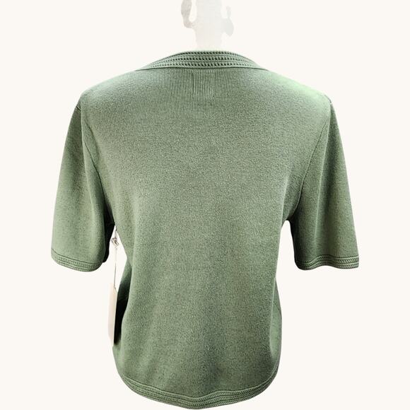 NWT Joie Cardigan Sweater Women Large Green Button Front Career Preppy Retro - Picture 5 of 11